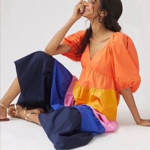 Farm Rio color block maxi dress